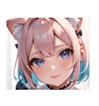 猫耳のパステルグラデヘア＆夢見心地な表情0（個別スタンプ：20）