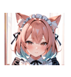 猫耳のパステルグラデヘア＆夢見心地な表情0（個別スタンプ：22）
