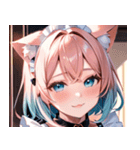 猫耳のパステルグラデヘア＆夢見心地な表情0（個別スタンプ：26）