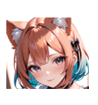 猫耳のパステルグラデヘア＆夢見心地な表情0（個別スタンプ：27）