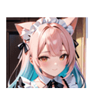 猫耳のパステルグラデヘア＆夢見心地な表情0（個別スタンプ：31）