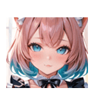 猫耳のパステルグラデヘア＆夢見心地な表情0（個別スタンプ：32）