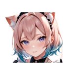 猫耳のパステルグラデヘア＆夢見心地な表情0（個別スタンプ：34）