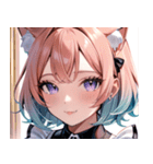 猫耳のパステルグラデヘア＆夢見心地な表情0（個別スタンプ：35）