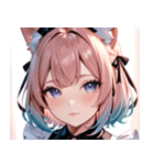 猫耳のパステルグラデヘア＆夢見心地な表情0（個別スタンプ：38）
