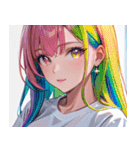 虹色の髪の少女0（個別スタンプ：1）