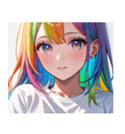 虹色の髪の少女0（個別スタンプ：4）