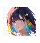 虹色の髪の少女0（個別スタンプ：5）