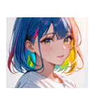 虹色の髪の少女0（個別スタンプ：6）