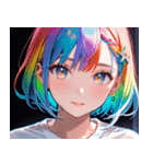 虹色の髪の少女0（個別スタンプ：7）
