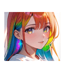 虹色の髪の少女0（個別スタンプ：9）