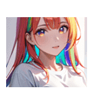 虹色の髪の少女0（個別スタンプ：17）