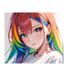 虹色の髪の少女0（個別スタンプ：18）