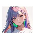 虹色の髪の少女0（個別スタンプ：25）
