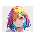 虹色の髪の少女0（個別スタンプ：27）