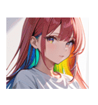 虹色の髪の少女0（個別スタンプ：31）