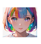 虹色の髪の少女0（個別スタンプ：33）