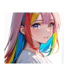 虹色の髪の少女0（個別スタンプ：34）