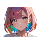 虹色の髪の少女0（個別スタンプ：38）