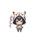 シマシマしまうまガール（個別スタンプ：3）