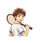 テニス 男子 部活 スポーツ（個別スタンプ：1）