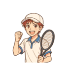 テニス 男子 部活 スポーツ（個別スタンプ：3）