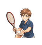 テニス 男子 部活 スポーツ（個別スタンプ：8）