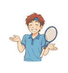 テニス 男子 部活 スポーツ（個別スタンプ：10）