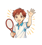 テニス 男子 部活 スポーツ（個別スタンプ：23）