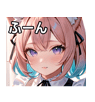 猫耳のパステルグラデヘア＆ 夢見心地な表情（個別スタンプ：9）