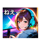 ゲーミング女子1（個別スタンプ：8）