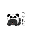 パンダ帽の黒いポメラニアンのスタンプ（個別スタンプ：10）