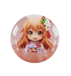 オレンジの精霊みなみちゃんカプセルトイ2（個別スタンプ：3）