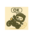 子パンダのバイクのお誘い（個別スタンプ：7）