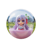 紫の精霊みなみちゃんカプセルトイ（個別スタンプ：1）