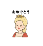 シンプルな中世ヨーロッパの貴婦人スタンプ（個別スタンプ：16）