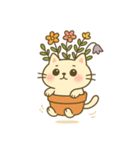 植木鉢ねこ 〜ゆるゆる成長日記〜（個別スタンプ：4）