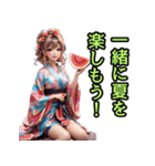 和装女子_浴衣アイドル（推し活編）（個別スタンプ：3）