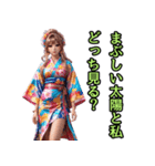和装女子_浴衣アイドル（推し活編）（個別スタンプ：19）