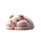 ピンクぶた今日は動きたくない（個別スタンプ：3）