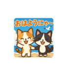 にゃ～んSticker(桜月＆ホームズ）7月（個別スタンプ：1）