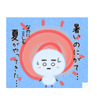 ゆきだるまの夏 水彩風（個別スタンプ：1）