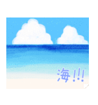 ゆきだるまの夏 水彩風（個別スタンプ：5）