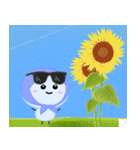 ゆきだるまの夏 水彩風（個別スタンプ：8）