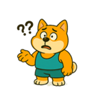 小さな柴犬が挨拶する（個別スタンプ：1）