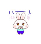 うさぎのヨガ(JPN-KOR)（個別スタンプ：1）
