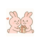 ゆるいうさぎカップル（個別スタンプ：5）