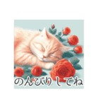 美しい猫とバラのスタンプ（個別スタンプ：7）