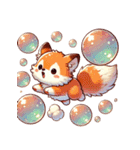 シャボン玉キツネ（個別スタンプ：8）