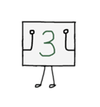 闇数字キャラ(ふかみどり、オレンジ)（個別スタンプ：3）